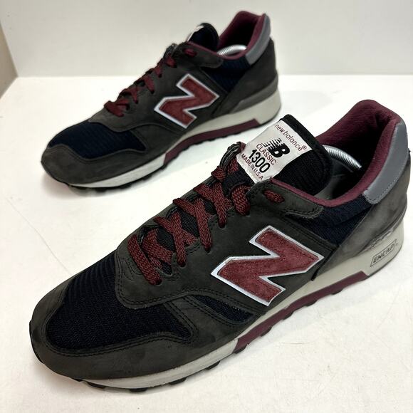 VERY GOOD New Balance M1300NB Made in USA Grey Gray / Burgundy Suede Men\'s 11 main image 11